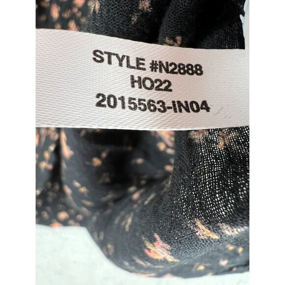 Madewell Smocked Peplum Floral AOP Blouse Black Size 0 Stretch Peasant Spring - Picture 8 of 12